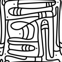 padrão sem emenda de doodle abstrato preto e branco, desenho de linha à mão livre, ilustração vetorial fundo abstrato moderno para qualquer design textura sem costura monocromática no estilo doodle vetor