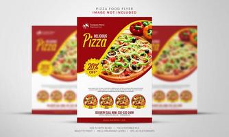 folheto de ofertas de pizza em vermelho e amarelo vetor