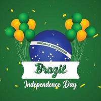 7 de setembro ilustração do dia da independência do brasil com fundo de bandeira nacional vetor