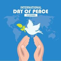 ilustração vetorial de dia internacional da paz. design simples e elegante vetor