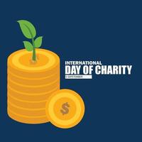 vetor do dia internacional da caridade. design simples e elegante