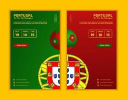 fundo vetorial bandeira de portugal com bola de futebol, modelo de mídia social, combinação de cores perfeita vetor