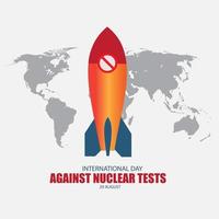 ilustração vetorial do dia internacional contra testes nucleares. design simples e elegante vetor