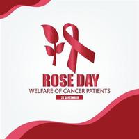 Rose day bem-estar de pacientes com câncer. projeto simples e elegante vetor