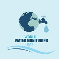 ilustração vetorial do dia mundial de monitoramento de água. design simples e elegante vetor