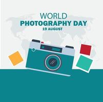 vetor do dia mundial da fotografia. design simples e elegante