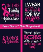 Pacote de design de camiseta de câncer de mama, design para impressão como camiseta, caneca, moldura, dia do câncer de mama, design de camiseta de câncer de mama, design de letras de mercadoria vetor