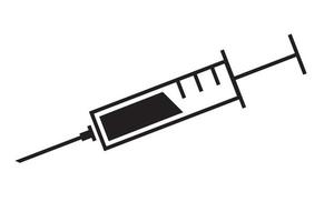 ícone de seringa. injeção de saúde médica. símbolo de droga de vacina. ilustração vetorial de medicina. vetor