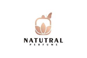 inspiração de design de logotipo de perfume natural vetor