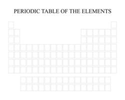 tabela periódica vazia de elementos químicos. ilustração vetorial. vetor