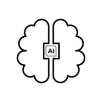 design de vetor de ícone de inteligência artificial