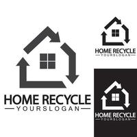 casa casa reciclar logotipo ícone ilustração vetorial design vetor