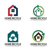 casa casa reciclar logotipo ícone ilustração vetorial design vetor