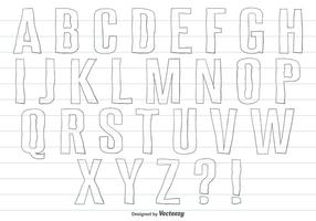 Conjunto de alfabeto desenhado à mão vetor