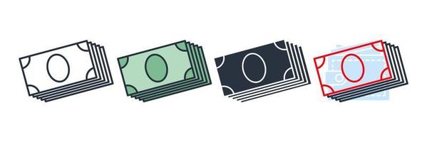 dinheiro ícone logotipo ilustração vetorial. modelo de símbolo de dinheiro em dinheiro para coleção de design gráfico e web vetor