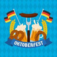 comidas e bebidas oktoberfest vetor