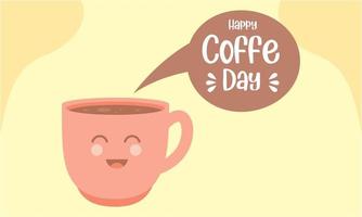 fundo do dia internacional do café, logotipo da xícara de café vetor