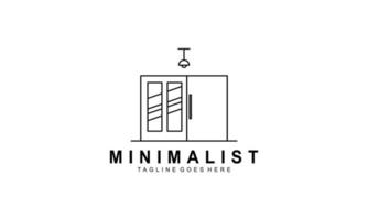 logotipo de móveis minimalista, vetor de logotipo de móveis de arte de linha