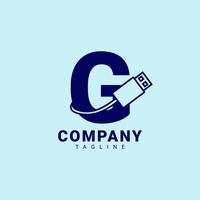 letra g usb design de logotipo de vetor limpo e profissional