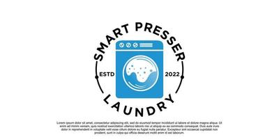 design de logotipo de lavanderia com conceito criativo de vetor premium parte 3