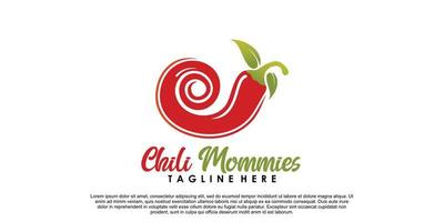 design de logotipo de mamães de pimentão com conceito criativo de vetor premium parte 1