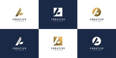 design de logotipo de carta com inicial um vetor premium