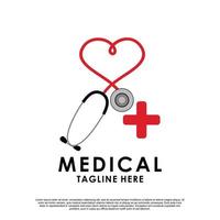 conceitos de design de logotipo médico vetor premium