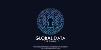 vetor premium de design de logotipo de dados globais