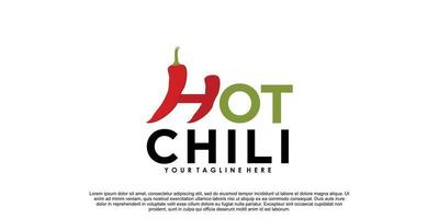 design de logotipo hot chili conceito exclusivo vetor premium