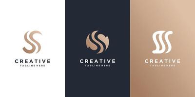design de logotipo de letra s com vetor premium de conceito criativo moderno