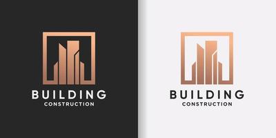 construção de inspiração de design de logotipo para construção de negócios com vetor premium de conceito criativo