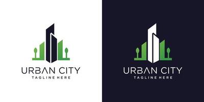 logotipo urbano com conceito verde criativo vetor