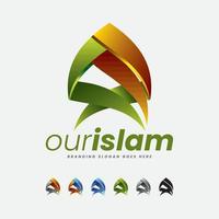 logotipo de arquitetura de modelo islâmico vetor
