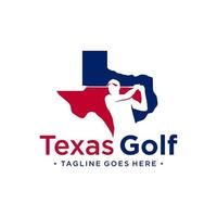 design de logotipo de ilustração de esportes de golfe texas vetor