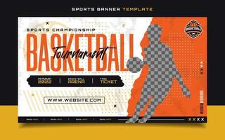 panfleto de banner de torneio de esportes de basquete para postagem de mídia social vetor