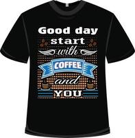 design de camiseta do dia internacional do café vetor