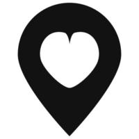 ícones de localização de coração de amor de vetor livre