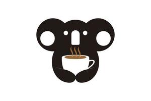 coala segurando uma xícara de café, logotipo de inspiração vetor