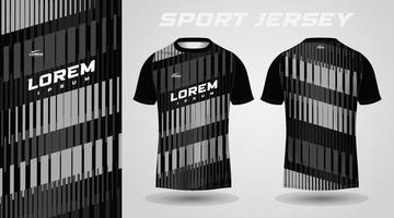 design de camisa esportiva de camisa preta vetor