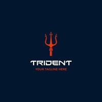 lança tridente vintage de poseidon netuno deus tritão rei design de logotipo, adequado para sua necessidade de design, logotipo, ilustração, animação, etc. vetor