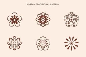 padrão de linha tradicional coreana. estilo asiático. Coreia, símbolo da China vetor