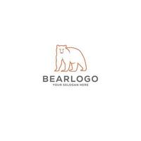 modelo de logotipo de urso, animal de arte de linha, ícone de urso vetor