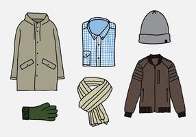 Vetores de roupas masculinas de inverno