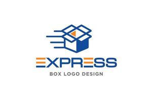 conceitos de design de logotipo de caixa expressa para entrega, envio direto ou negócios de arbitragem vetor