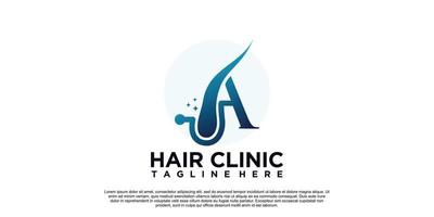 vetor de design de logotipo de clínica de cabelo com vetor premium exclusivo criativo parte 3