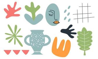 doodle moderno na moda e ilustração vetorial de ícones abstratos da natureza vetor