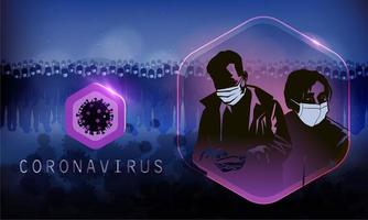 poster escuro do coronavirus vetor