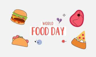 vetor de ilustração do dia mundial da comida desenhado à mão