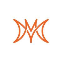 letra m foxy moderno logotipo simples vetor