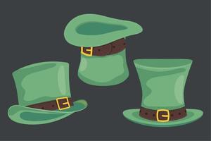 conjunto de chapéus verdes vetor